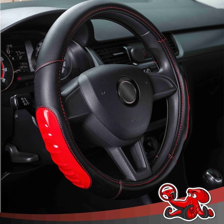 Dsv Standard Leather Car Steering Wheel Cover With Silicone Anti-Slip Finish 99302B